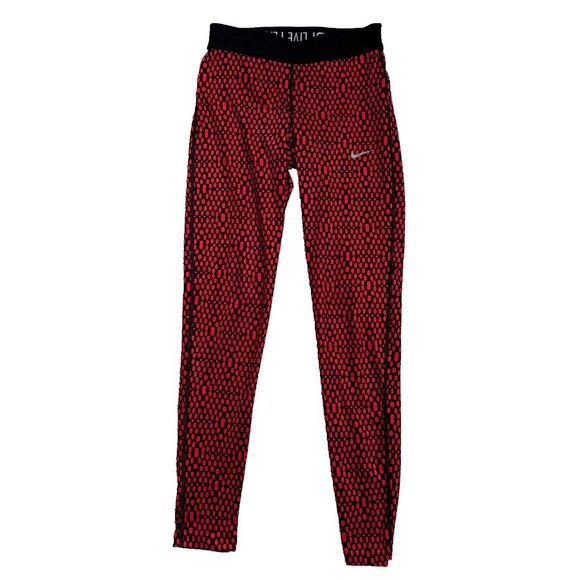 Nike Dri-Fit Running Tights Womens Size XS Run Fast Live Fearless Red & Black - Picture 2 of 7
